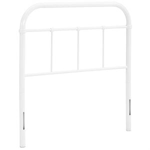 Pemberly Row Twin Powder Coated Steel Headboard in White Finish