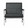 Pemberley Row Bonded Leather Black Accent Chair Rectangular Durable 29.75