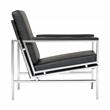 Pemberley Row Bonded Leather Black Accent Chair Rectangular Durable 29.75