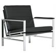 Pemberley Row Bonded Leather Black Accent Chair Rectangular Durable 29.75