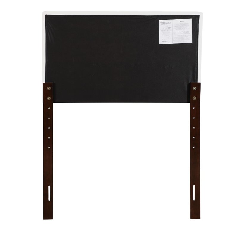 Pemberly Row Faux Leather Upholstered Twin Headboard in White