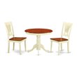 Pemberly Row Antique 3-piece Dining Table and Chair Set in Cream