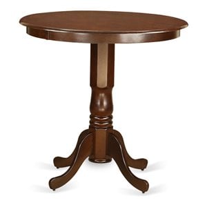 Pemberly Row Modern 36&quot Traditional Wood Dining Table in Mahogany