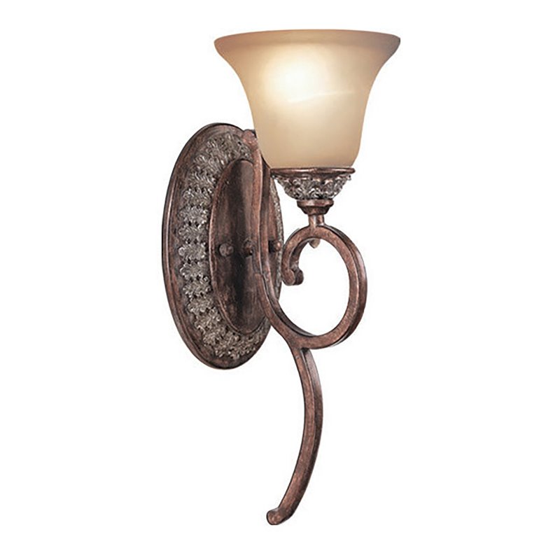 Pemberly Row 1 Light Steel & Resin Wall Sconce in Bark Brown