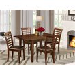 Pemberly Row Modern 5-piece Wood Kitchen Table Set in Mahogany