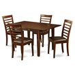 Pemberly Row Modern 5-piece Wood Kitchen Table Set in Mahogany