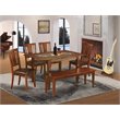 Pemberly Row Modern 6-piece Wood Dining Set with Bench in Mahogany