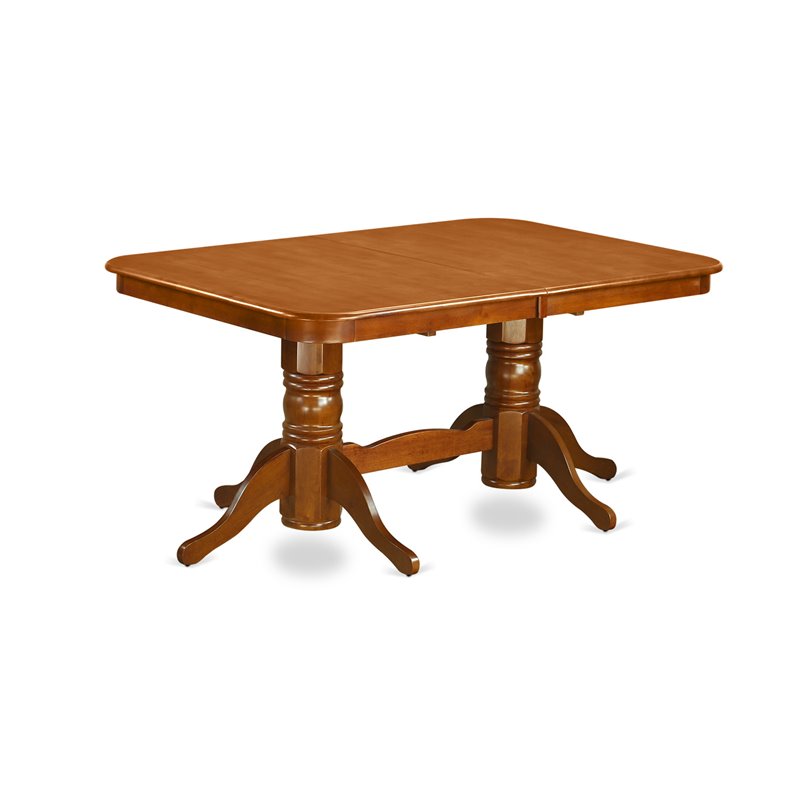 Pemberly Row Modern 7-piece Wood Kitchen Table Set in Saddle Brown