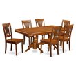 Pemberly Row Modern 7-piece Wood Kitchen Table Set in Saddle Brown