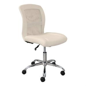 Pemberly Row Armless Desk Chair with Breathable Lightweight Mesh Back Cream