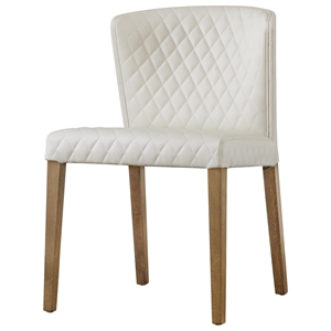 Pemberley Row Faux Leather Off White Dining Side Chair Set of 2 Unassembled