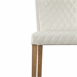 Pemberley Row Faux Leather Off White Dining Side Chair Set of 2 Unassembled