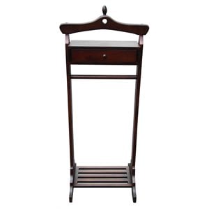 Pemberly Row Traditional Solid Mahogany Wood Royal Valet in Dark Brown