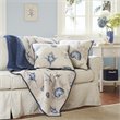 Pemberly Row Modern Printed Fabric Oversized Quilted Throw in Blue