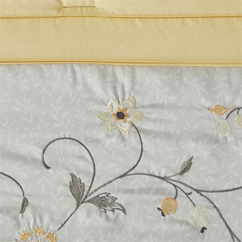Pemberly Row 7-Piece Fabric Embroidered Comforter Set - Yellow