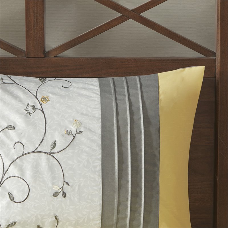 Pemberly Row 7-Piece Fabric Embroidered Comforter Set - Yellow