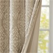 Pemberly Row Mirage Fabric Knitted Jacquard Total Blackout Window Panel in Beige