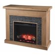 Pemberley Row Engineered Wood Natural/Gray Electric Fireplace Rectangular Touch Screen 45