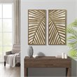 Pemberly Row Modern MDF Birch Palms Carved Wall Panel in Brown (Set of 2)