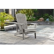Pemberly Row Transitional Pine Solid Wood Adirondack Chair in Gray