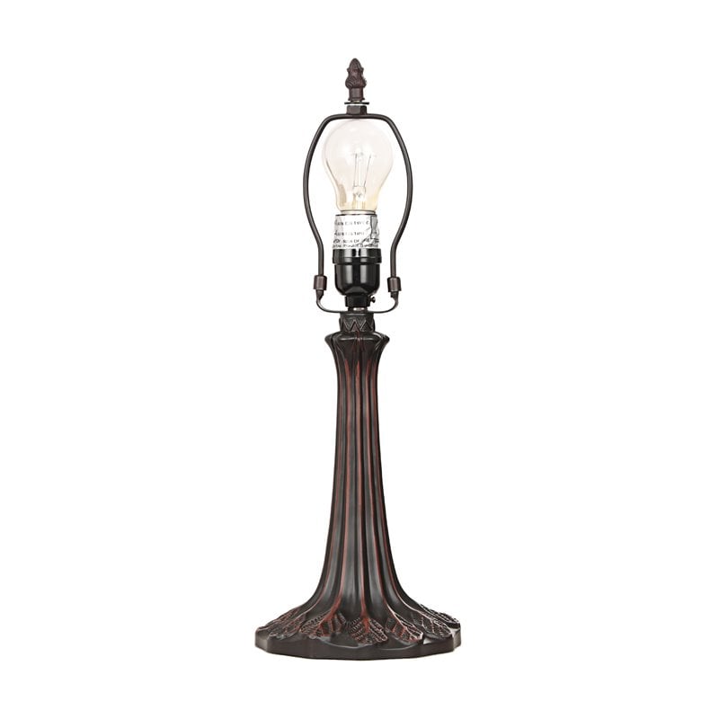 Pemberly Row 1-Light Glass Resin Empress Table Lamp in Dark Bronze