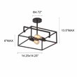 Pemberly Row 2-Light Square Metal Semi-Flush Pendant in Black/Brass