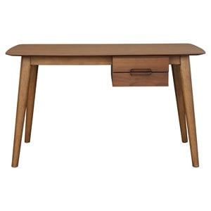 Pemberly Row Solid Wood 2-Drawers Writing Desk in Walnut
