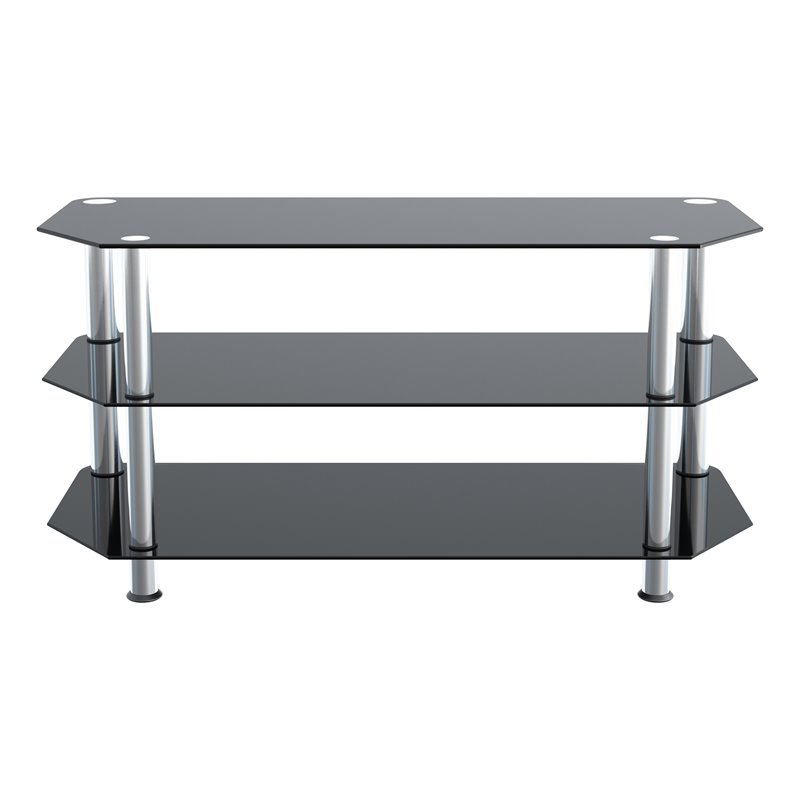 Pemberly Row Steel and Glass TV Stand for up to 50
