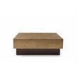 Pemberly Row Square Modern Metal Coffee Table in Antique Copper/Brown