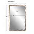 Pemberly Row Transitional Style Wood Scalloped Mirror in Gold