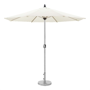Pemberly Row Modern Aluminum and Fabric Umbrella Set in Brush/White