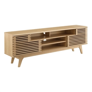 Pemberly Row 71&quot Wood Media Console TV Stand for TVs up to 78&quot in Oak
