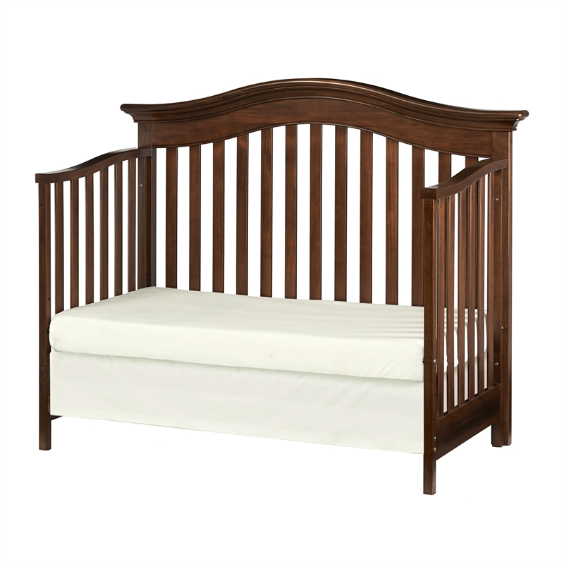 Pemberly Row Traditional Wood Toddler Guard Rail in Brown Sugar