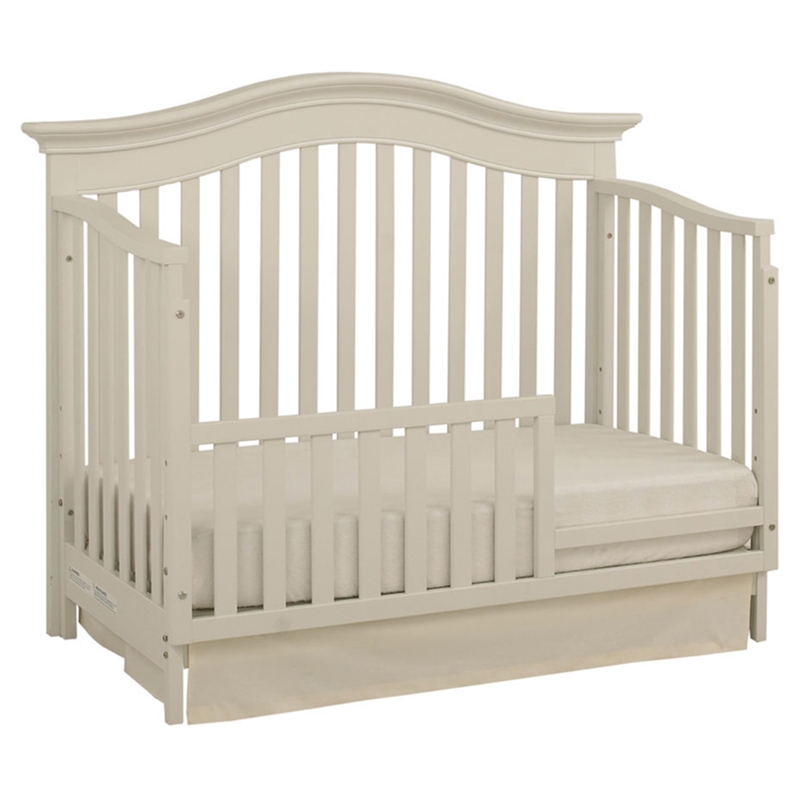Pemberly Row Traditional Wood Toddler Guard Rail in Glaze White