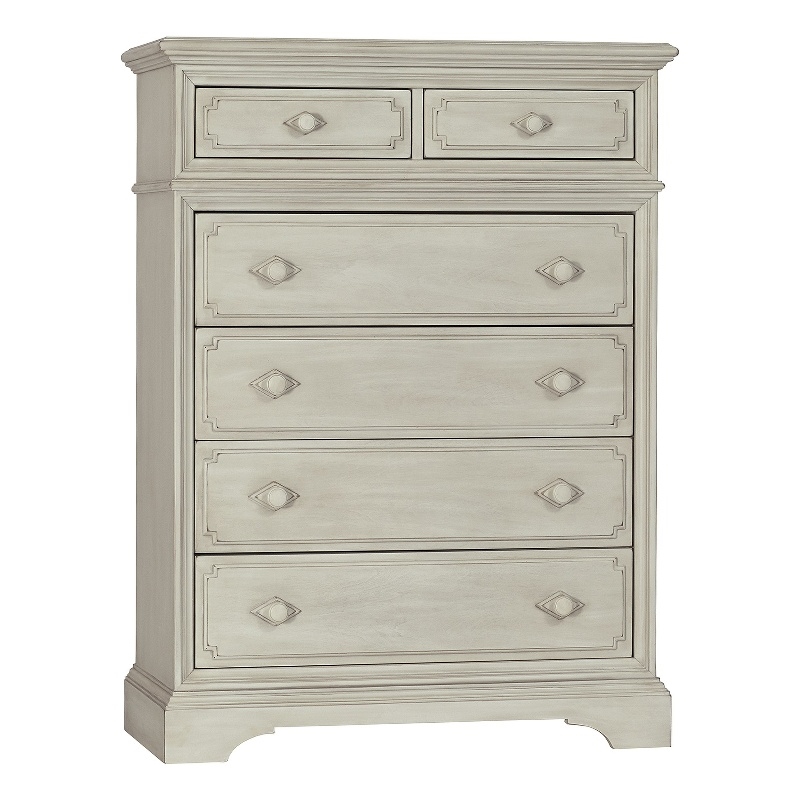 Pemberly Row 6-Drawer Traditional Wood Chest in Antique White