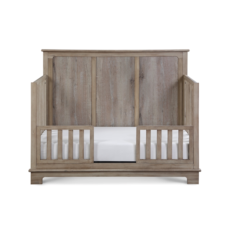 Pemberly Row Modern Traditional Wood Toddler Guard Rail in Natural