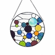 Pemberly Row Bubbles Glass & Metal Window Panel in Multi-Color