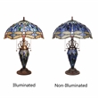 Pemberly Row 3-Light Glass & Metal Table Lamp in Multi-Color
