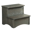 Pemberly Row Oak Bedroom Traditional Wood Step Stool in Pewter