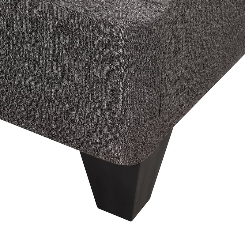 Pemberly Row Queen Wood and Fabric Platform Bed Frame in Stone