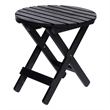 Pemberly Row Adirondack Round Cedar Wood Foldable End Table in Black