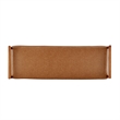 Pemberly Row Mid-Century Faux Leather Bench in Vintage Cider Brown