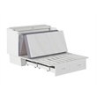 Pemberly Row Full Size Murphy Bed Chest with Mattress & Built-in Charger - White