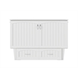 Pemberly Row Full Size Murphy Bed Chest with Mattress & Built-in Charger - White