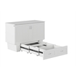 Pemberly Row Full Size Murphy Bed Chest with Mattress & Built-in Charger - White