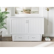 Pemberly Row Full Size Murphy Bed Chest with Mattress & Built-in Charger - White