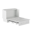 Pemberly Row Full Size Murphy Bed Chest with Mattress & Built-in Charger - White