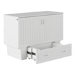 Pemberly Row Full Size Murphy Bed Chest with Mattress & Built-in Charger - White