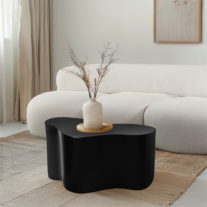 Pemberly Row Contemporary Transitional Black Finish Coffee Table