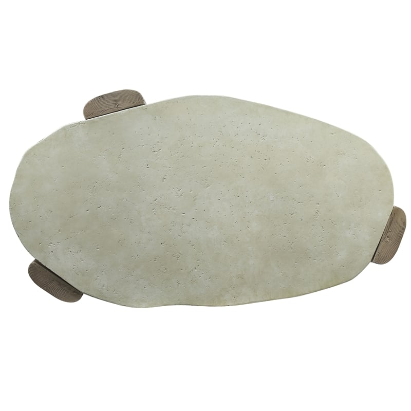 Pemberly Row Modern Cement Coffee Table in Weathered Gray and Oak